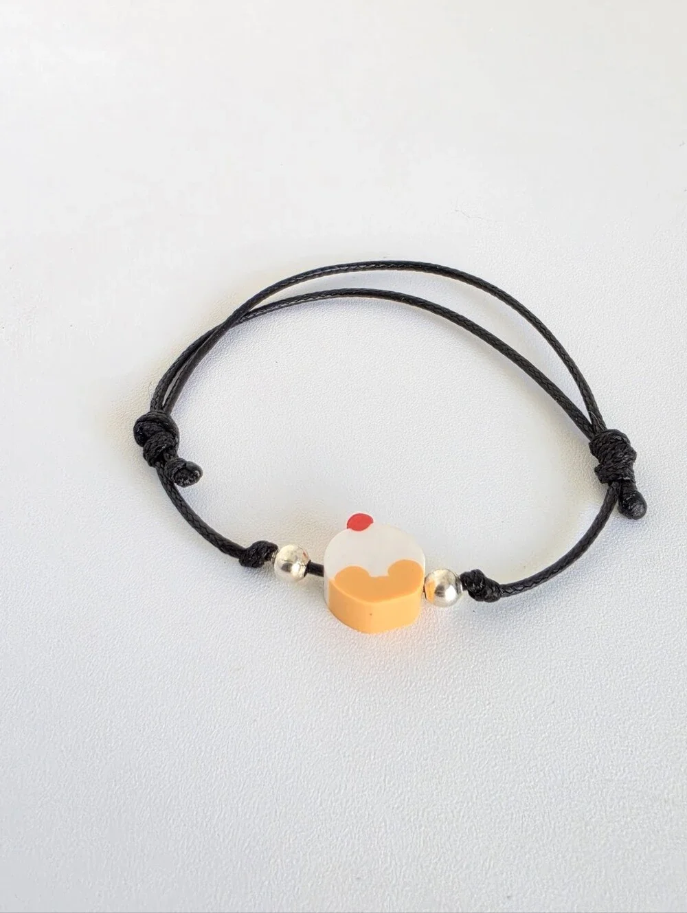 Set of 3 Handmade Adjustable Kawaii Cord Bracelets Panda Rainbow Cupcake